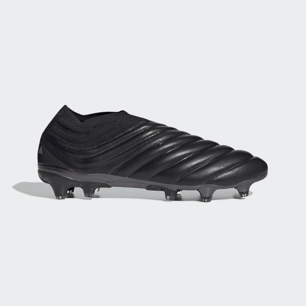 Ghete Fotbal Adidas Copa 19+ Firm Ground Barbati Romania - Negrii/Argintii Metal F35513